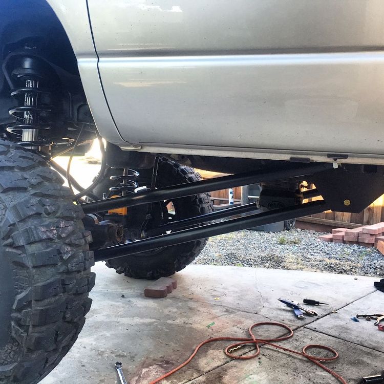 Dodge Off Road double adjustable long arms installed under a lifted 3rd/4th gen Ram